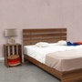 Hanah Home Fuga 160 Somier Doble para Colchón 160x200 cm, Tablero Partículas Melamina 18mm, Estructura Metálica, Nogal